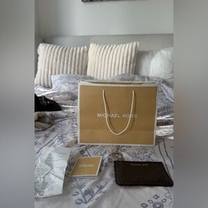 Michael Kors brown & pink wallet card holder (with packaging)